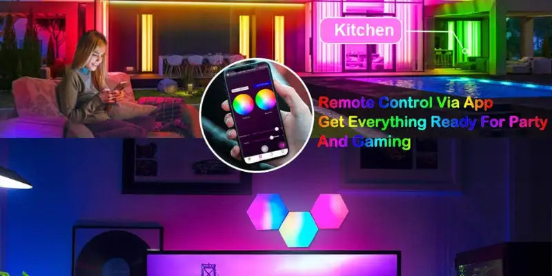 Triangle LED Light Panels, Triangle Lights with 6 Connection Ports, Real  RGBIC Gaming Lights for Gaming Setup, Smart Wall Lights for Bedroom App